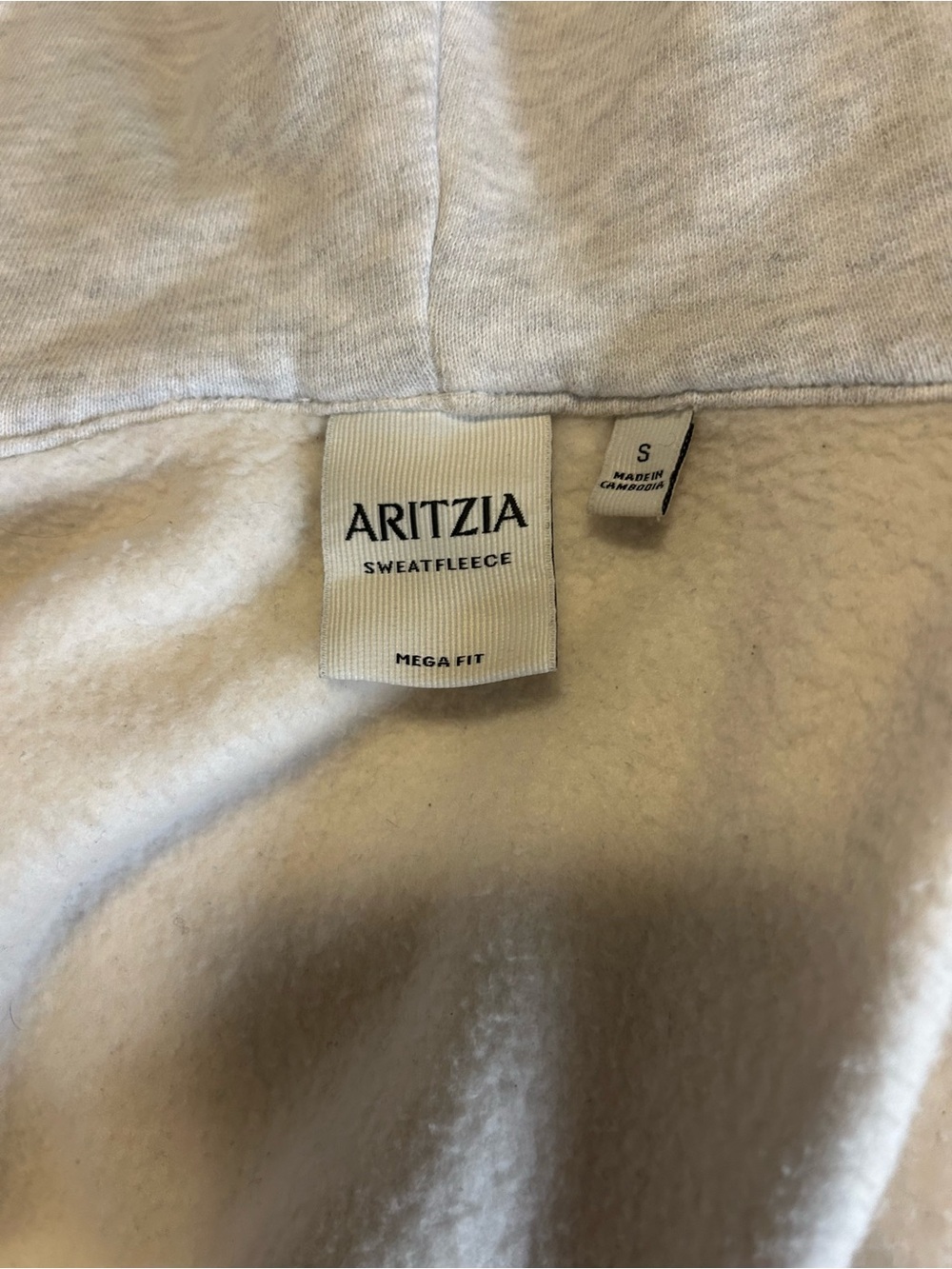 Aritzia Light Gray Zip-Up Hooded Sweater - Picture 3 of 3